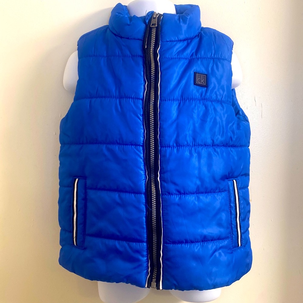 Calvin Klein Blue Toddler Puffer Vest, 24M
